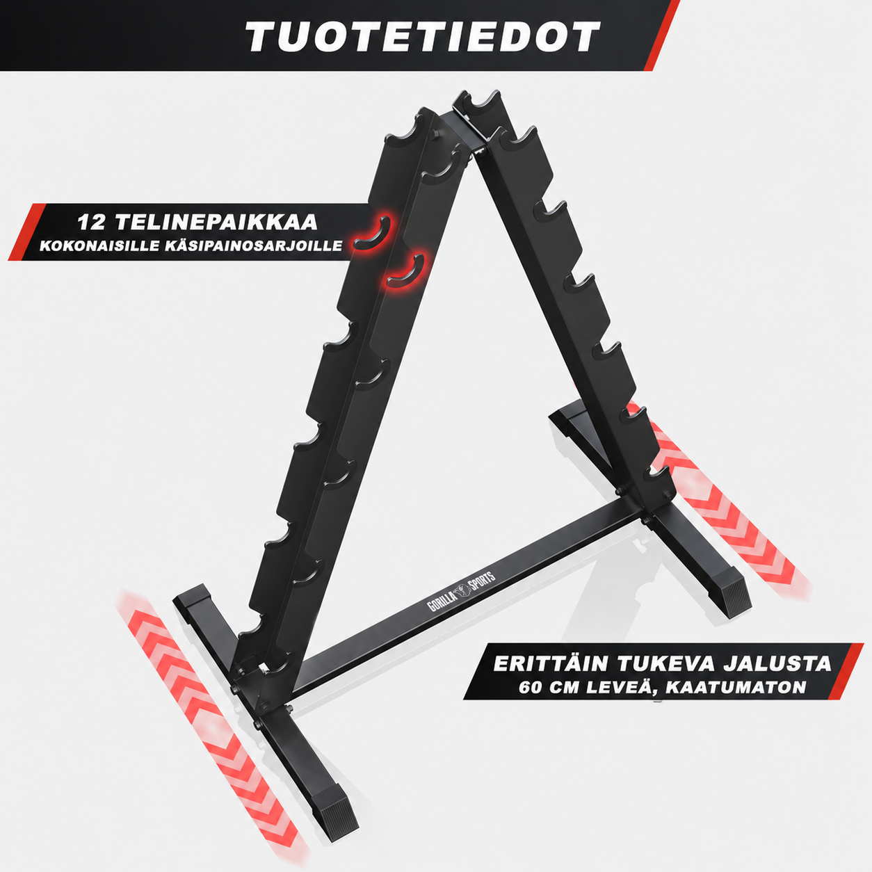 Käsipainoteline Musta