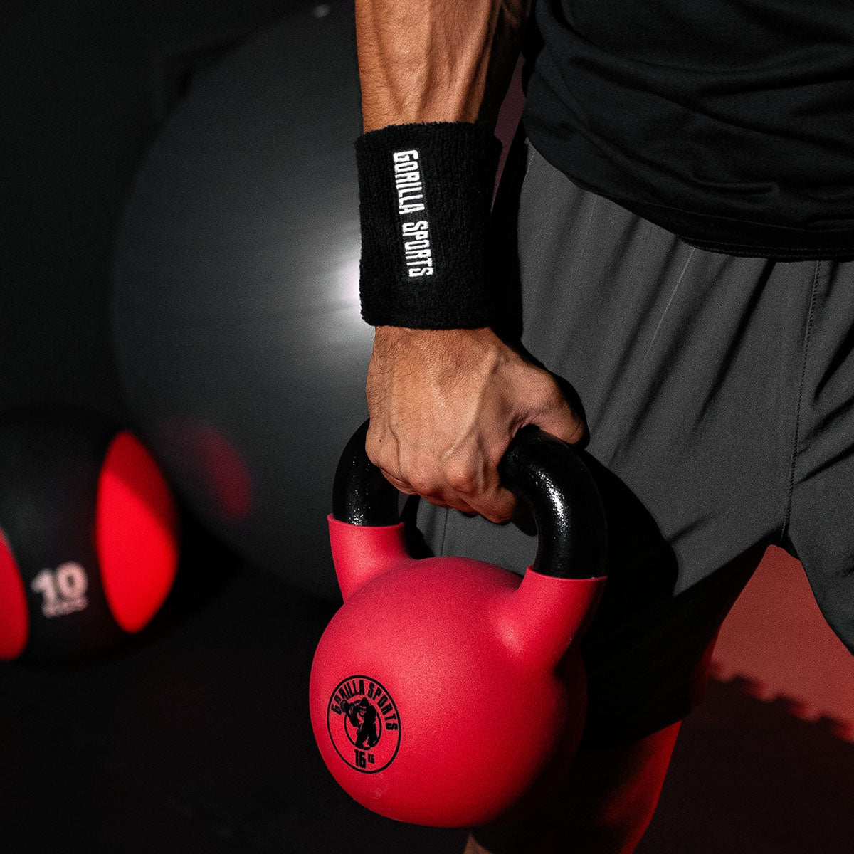 Hikinauha rannetuet salille kahvakuulatreeneihin, Musta, Puuvilla