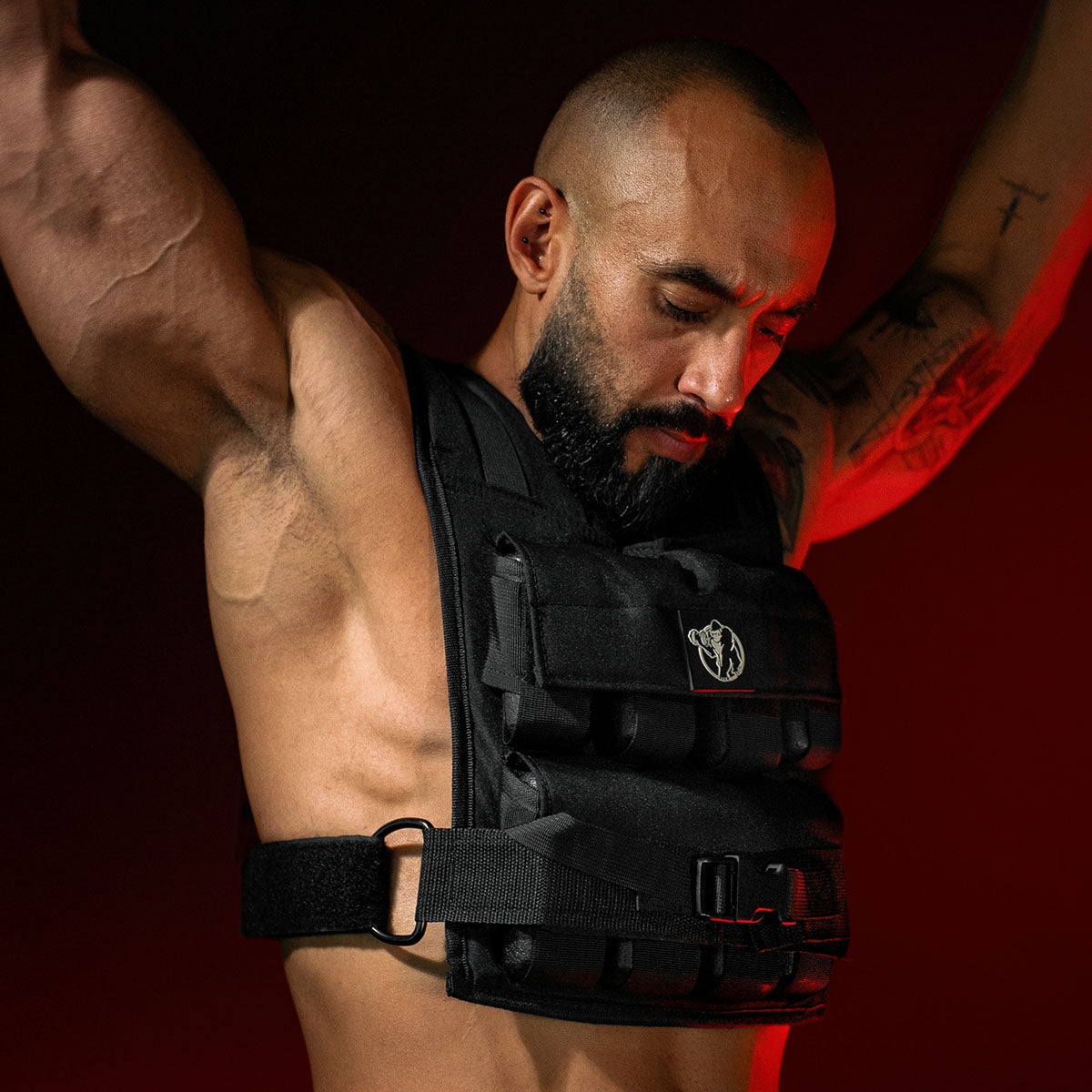 Säädettävä painoliivi 20 kg, musta