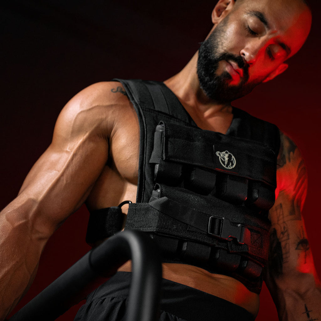 Säädettävä painoliivi 20 kg, musta