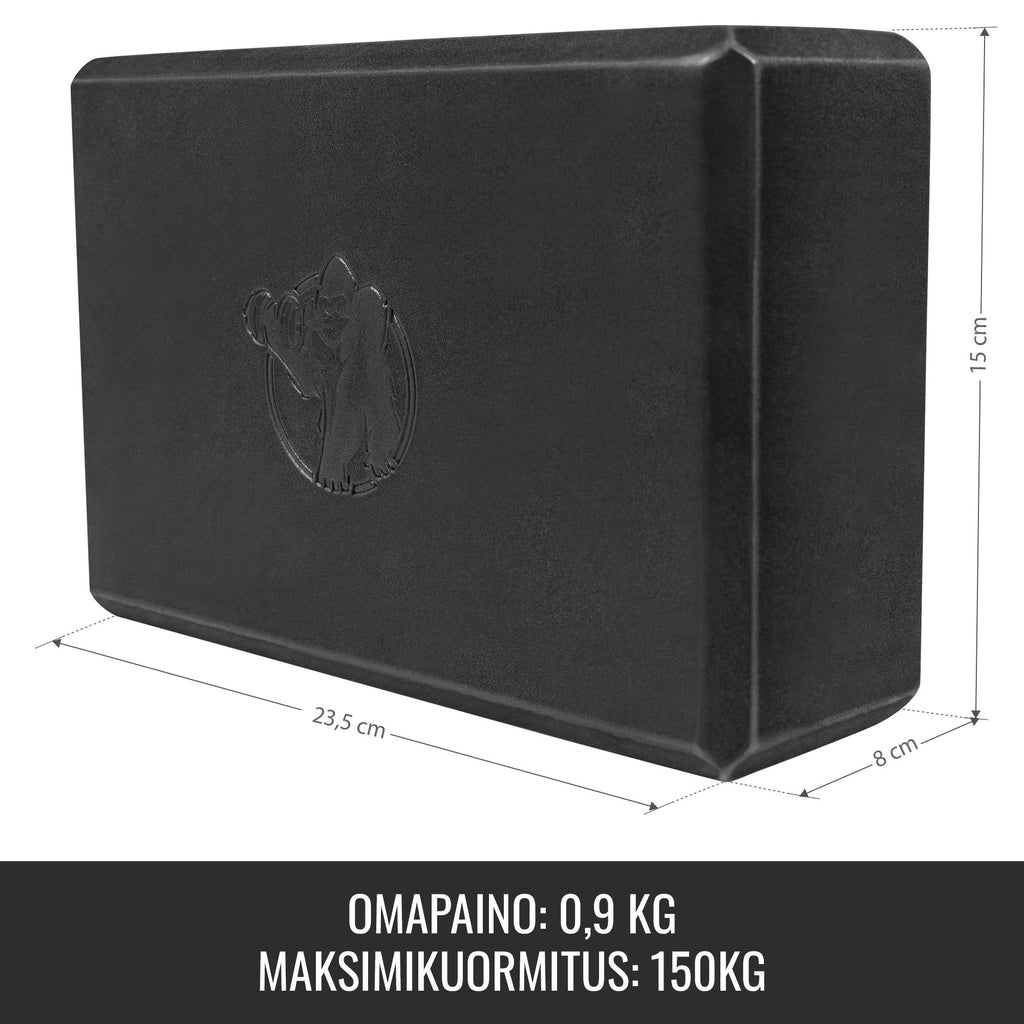 Yoga Block, Joogapalikka, 23,5x15x8cm, Musta