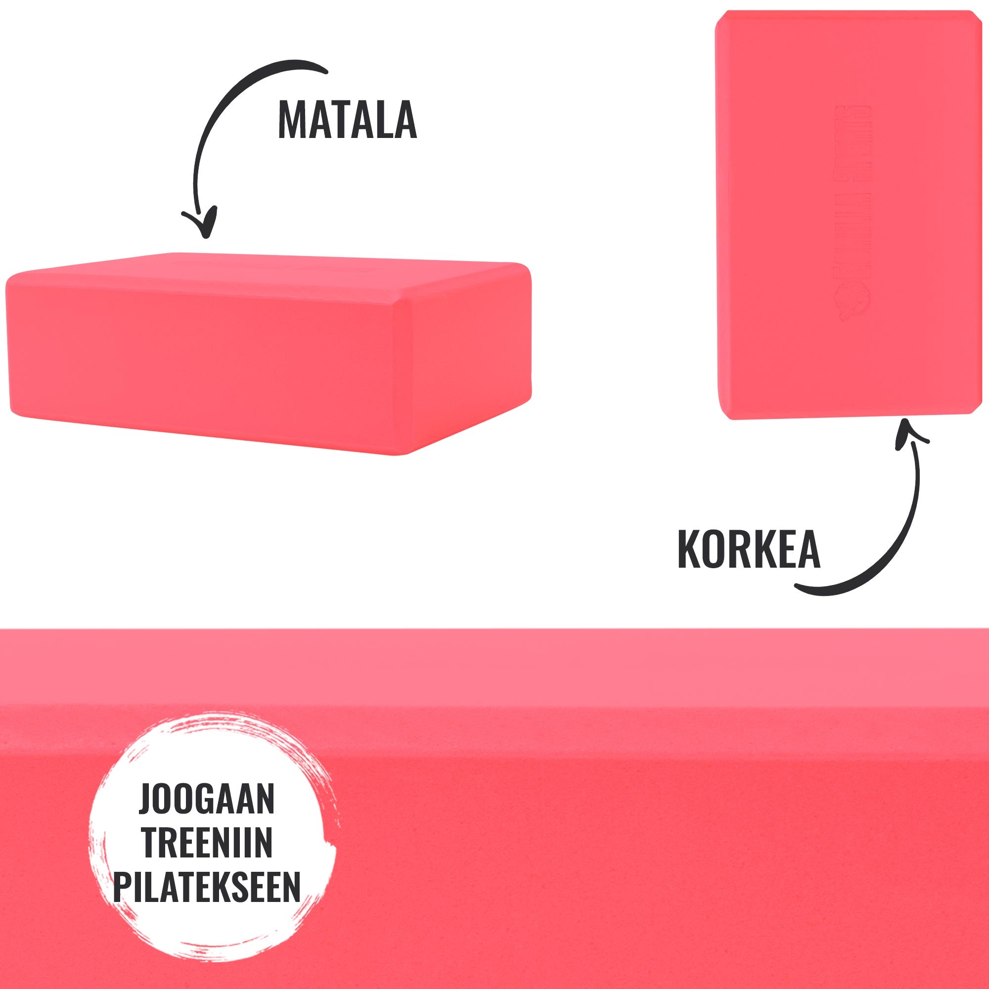 Yoga Block, Joogapalikka, 23,5x15x8cm, Musta