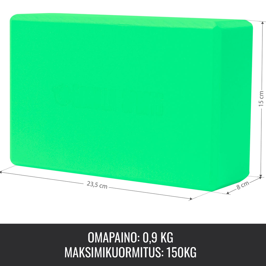 Yoga Block, Joogapalikka, 23,5x15x8cm, Vihreä