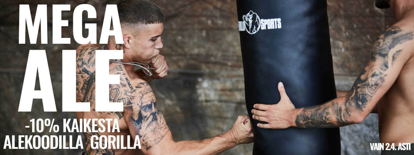 Gorilla Sports MEGA-ALE - nyt saat -10% ALEN  kaikista tuotteista